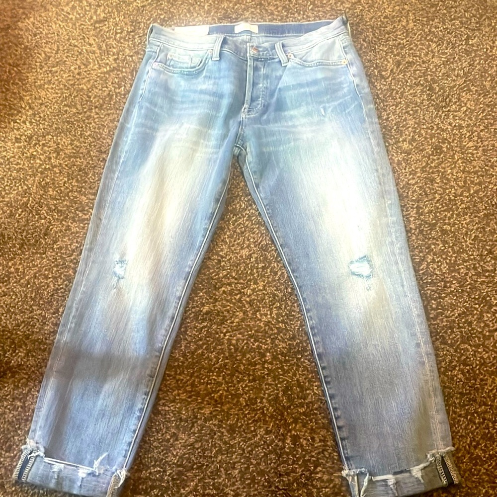 NWT 7 for all Mankind size 29 Josefina light denim jeans with cuff legs